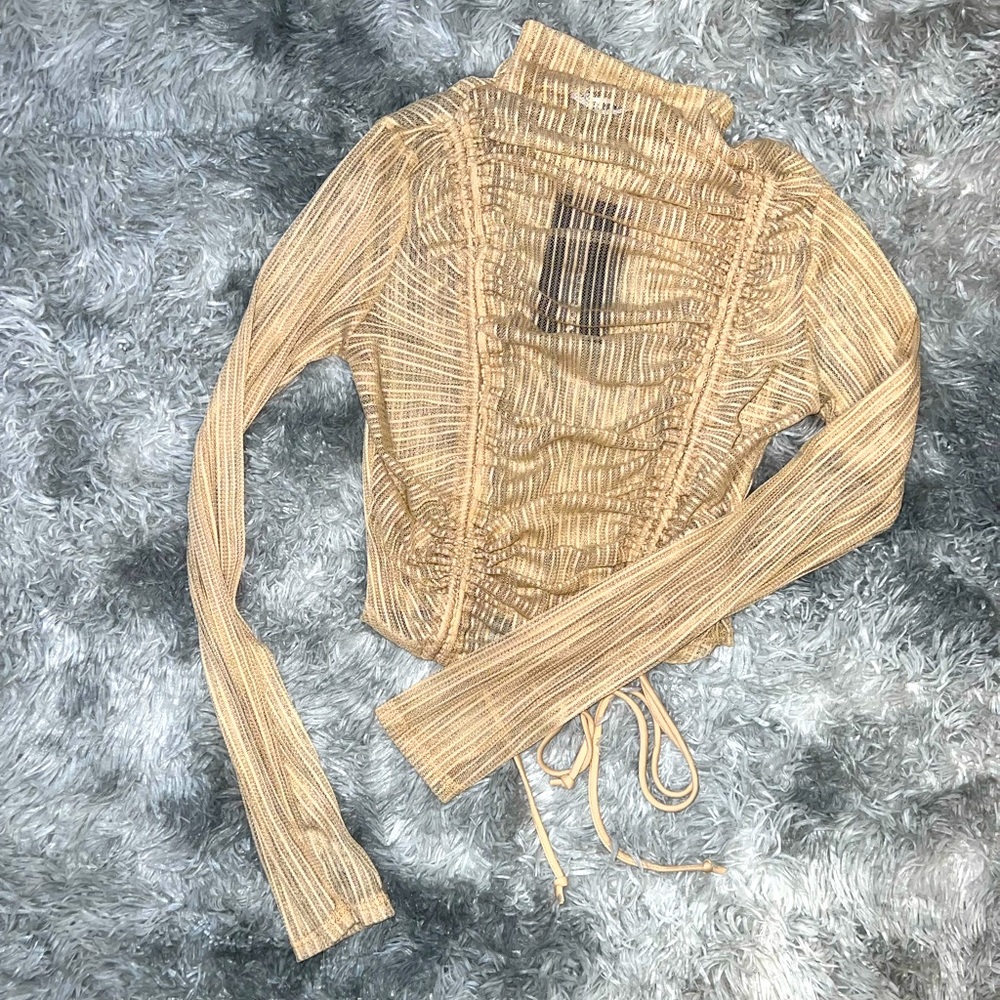 medium see through crop top shirt